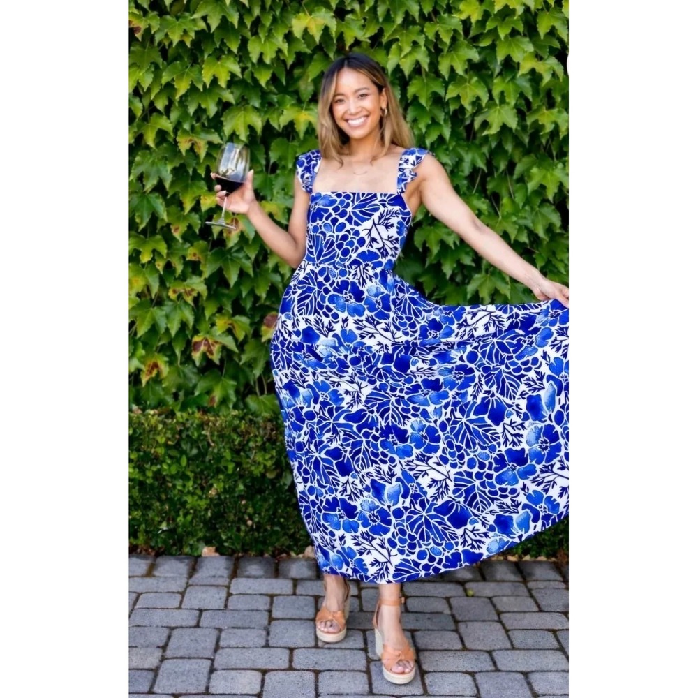 Kenny Flowers Blue and White Floral Maxi Dress